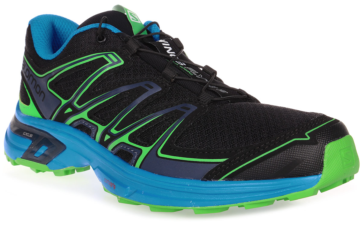 Кроссовки для бега мужские Salomon Wings Flyte 2, цвет: черный. L39471500. Размер 10,5 (44)L39471500 Кроссовки для бега мужские Salomon Wings Flyte 2, цвет: черный. L39471500. Размер 10,5 (44)L39471500Легкие кроссовки Wings Flyte 2 от Salomon созданы для уверенного бега по пересеченной местности. Модель выполнена из эластичной сетчатой ткани 3D Stretch Air Mesh со вставками из синтетической кожи. На мыске предусмотрена защитная резиновая накладка. Конструкция верха Sensifit обеспечивает надежный обхват ноги.Подкладка выполнена из мягкого текстиля. Стелька OrthoLite, выполненная из EVA пластика, улучшает амортизацию. Кроссовки оснащены системой быстрой шнуровки Quicklace, а также кармашком для шнурков.Облегченная система шасси Agile Chassis System Lite гарантирует максимальный комфорт и поддержку стопы. Подошва Contagrip отвечает за надежное сцепление с поверхностью и не оставляет следов.В таких кроссовках ваши тренировки станут еще эффективнее. Они подчеркнут ваш стиль и индивидуальность.