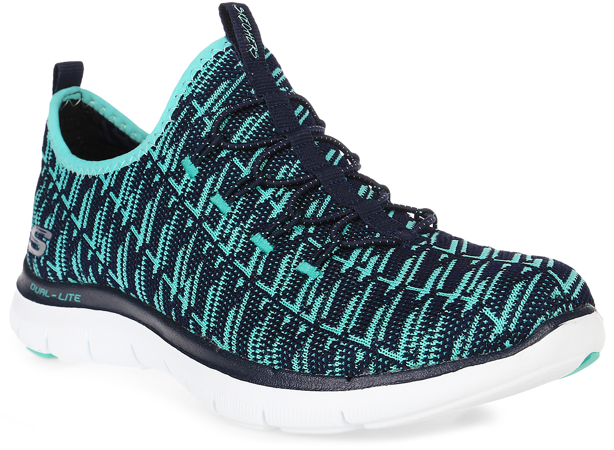 Кроссовки женские Skechers Flex Appeal 2.0, цвет: синий, бирюзовый. 12765-NVGR. Размер 7 (37,5)12765-NVGR Кроссовки женские Skechers Flex Appeal 2.0, цвет: синий, бирюзовый. 12765-NVGR. Размер 7 (37,5)12765-NVGRСтильные легкие женские кроссовки Skechers подходят как для занятий спортом, так и для повседневных прогулок. Верх модели выполнен из дышащего текстиля. Эластичная шнуровка надежно зафиксирует модель на стопе. Внутренняя отделка исполнена из мягкого текстиля. Гибкая анатомическая подошва имеет рельефный протектор, который обеспечивает надежное сцепление с поверхностью.В таких кроссовках вашим ногам будет комфортно и уютно. Они подчеркнут ваш стиль и индивидуальность!