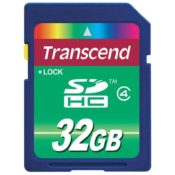 Transcend SDHC Class 4 32GBTS32GSDHC4 Transcend SDHC Class 4 32GBTS32GSDHC4Карта Transcend SDHC Class 4 может использоваться в качестве носителя информации в современных цифровых камерах, поддерживающих формат SDHC.Внимание: перед оформлением заказа, убедитесь в поддержке Вашим электронным устройством карт памяти данного объема.
