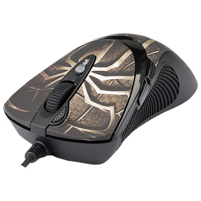 A4Tech XL-747H, Black BrownXL-747H A4Tech XL-747H, Black BrownXL-747HИгровая мышь A4Tech XL-747H, обеспечивающая полный контроль игры в любой ситуации. Новая технология «Абсолютный контроль курсора». Оторвите мышь от поверхности стола и курсор тут же замрет. Теперь Вы сможете полностью контролировать Ваши игровые действия, совершая мышью даже самые резкие движения. Фиксация курсора позволяет быстро зафиксировать цель в шутерах. 6 режимов разрешения с цветным индикатором. Разрешение переключается кнопкой «DPI», которая подсвечивается разными цветами в зависимости от выбранного разрешения. Максимальное разрешение - 3600 dpi. При возвращении к повседневной работе за компьютером можно понизить его до 600 dpi. Кнопка «Тройной клик» позволяет делать сразу три выстрела одним нажатием. Регулируемое время отклика. Вы можете менять время отклика для двух основных кнопок мыши и кнопки “3X Fire” от 3 до 30 мс. Увеличенная скорость обмена данных. Мышь мгновенно среагирует даже на молниеносное движение руки -...