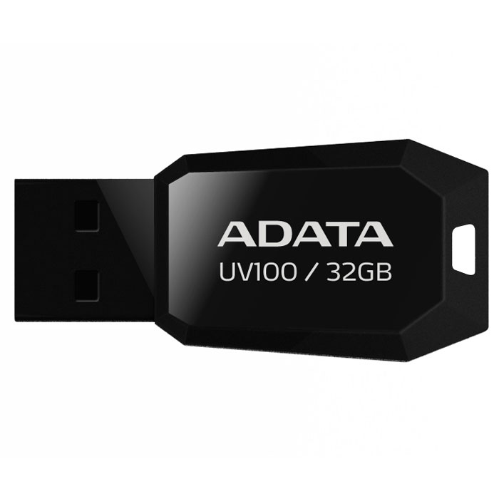 ADATA UV100 32GB, Black флэш-накопительAUV100-32G-RBK ADATA UV100 32GB, Black флэш-накопительAUV100-32G-RBKТонкий флеш-накопитель ADATA UV100 расширяет предлагаемый широкий ассортимент портативных устройств хранения данных. Накопитель имеет бесколпачковую конструкцию, исключающую риск потери колпачка. Отверстие в корпусе позволяет легко носить накопитель на шнурке или брелоке для ключей. Для тех, кто разбирается в моде, накопитель выгодно отличается внешним видом, напоминающим огранку бриллианта, что позволяет владельцам подчеркнуть свой уникальный личный стиль. Обладая длиной всего 41 мм и толщиной лишь 5.8 мм, этот накопитель является в высшей степени компактным и экономичным решением для тех, кто считает переносимость данных насущной необходимостью.
