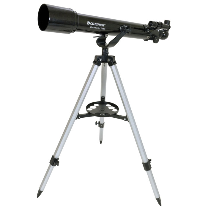 Celestron PowerSeeker 70 AZ телескоп-рефракторC21036 Celestron PowerSeeker 70 AZ телескоп-рефракторC21036Телескоп Celestron PowerSeeker 70 AZ обладает необходимым для начинающего наблюдателя набором базовых функций. Теперь, с помощью этого телескопа Вы сможете познакомить своего ребенка со звездным небом, не тратя на оборудование астрономические суммы. Во всех инструментах серии PowerSeeker используются только стеклянные объективы, имеющие большое преимущество перед пластиковыми линзами, используемыми в телескопах начального уровня некоторых других производителей. Для улучшения пропускания света на оптические элементы нанесено эффективное просветляющее покрытие.
