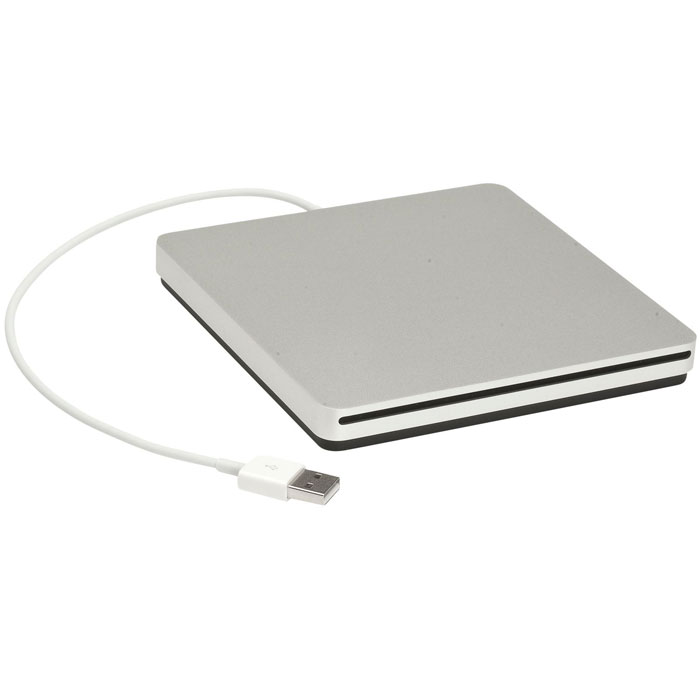 Apple USB SuperDrive (MD564ZM) оптический дисководMD564ZM Apple USB SuperDrive (MD564ZM) оптический дисководMD564ZMТонкий и компактный дисковод USB SuperDrive. Оптический дисковод — то, что Вам нужно: И дома, и на работе, и в дороге вы можете воспроизводить и записывать CD и DVD через дисковод Apple USB SuperDrive. Он идеально подходит для просмотра фильмов, установки приложений, создания резервных копий и многого другого. Берите его с собой повсюду: Дисковод Apple USB SuperDrive чуть больше одного CD в упаковке, поэтому он легко поместится в дорожную сумку и не займёт много места на рабочем столе. Всё гениальное просто: С дисководом Apple USB SuperDrive Вам больше не нужно беспокоиться о кабелях. Он подключается к MacBook Pro с дисплеем Retina, MacBook Air, iMac или Mac mini через один кабель USB, встроенный в дисковод. Никаких отдельных адаптеров не требуется. Дисковод работает независимо от того, подключён ли Mac к сети или работает от аккумулятора.