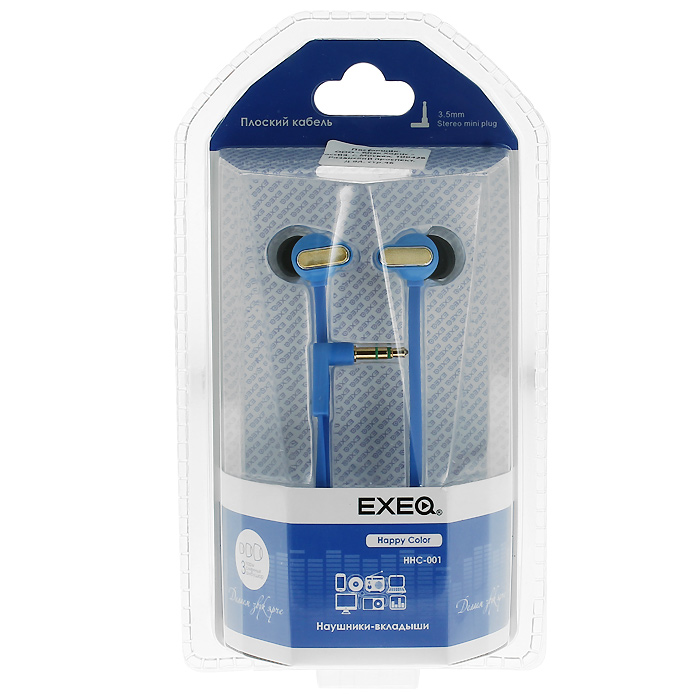 EXEQ HHC-001, Blue наушникиHHC-001 BU EXEQ HHC-001, Blue наушникиHHC-001 BUEXEQ HHC-001 - наушники из серии Happy Color удивят меломанов не только своим достойным качеством звучанием, но и потрясающим дизайном с интересным выбором цветов. Благодаря эргономичному дизайну наушники плотно фиксируются в ушной раковине, что заглушает внешние источники звука и увеличивает положительные эмоции от прослушивания. Наушники так же имеют плоский, не спутывающийся 130 см кабель и прочный L-образный штекер с позолоченным 3.5 мм джеком. Яркий дизайн: EXEQ HHC-001 – наушники с потрясающим дизайном и яркой цветовой гаммой. На выбор предлагается четыре варианта цветового исполнения: синий, зеленый, розовый и черный. Яркий насыщенный цвет, плавная обтекаемая форма динамиков и стильная металлическая вставка делают наушники EXEQ HHC-001 поистине стильным и неповторимым аксессуаром для прослушивания музыки. Слушайте любимую музыку и наслаждайтесь внешним видом устройств ее передающих! Качество звука: Наушники EXEQ HHC-001 обеспечивают максимально...