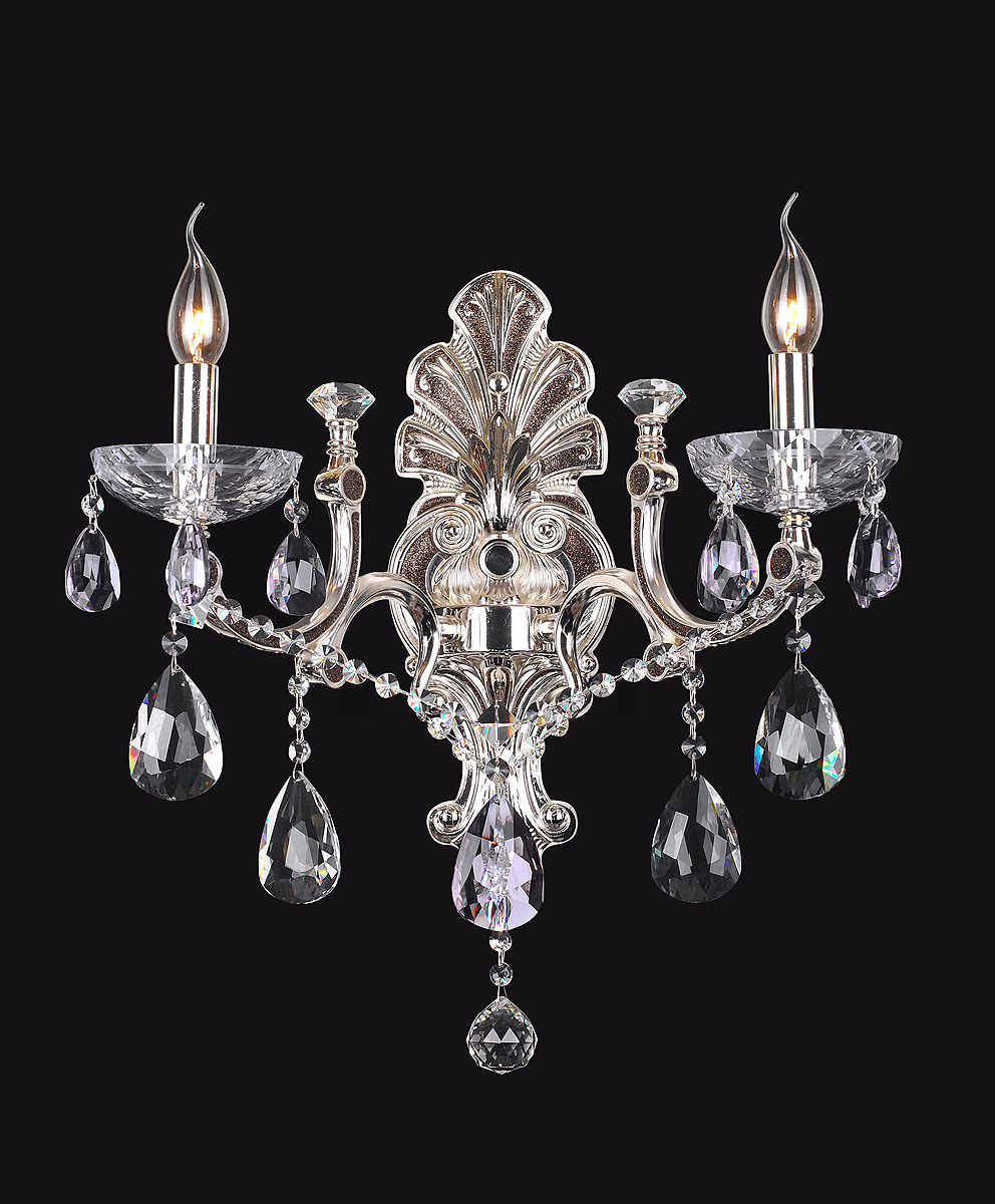 Бра ST-LUCE SL601.441.02SL601.441.02 Бра ST-LUCE SL601.441.02SL601.441.02Серебристо-чёрный+Прозрачный-Дымчатый хрусталь, E14 2*40W 220V/50Hz