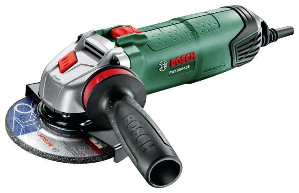 Угловая шлифмашина Bosch PWS 850-125 (06033A2720)PWS 850-125 Угловая шлифмашина Bosch PWS 850-125 (06033A2720)PWS 850-125Описание: Болгарка Bosch PWS 850-125 Углошлифовальная машина Bosch PWS 850-125 предназначена для шлифования, резания или зачистки твердых металлов и бетона. Основная сфера его использования – строительно-ремонтные работы и обработка материалов в небольших мастерских. Компактный корпус устройства и небольшой вес позволяют уверенно управлять движением машины и обеспечивают высокую точность при выполнении работ. Благодаря удобной регулировке защитного кожуха и наличию у него кодировки от неправильной установки, значительно повышается безопасность оператора при работе с данным инструментом. Возможность установки дополнительной антивибрационной рукоятки с любой стороны делает использование данной шлифовальной машины одинаково удобным как для левшей, так и для правшей. Реализованная в устройстве блокировка шпинделя делает замену диска простой и легкой процедурой, не требующей использование дополнительных инструментов. Благодаря использованию в данном инструменте...