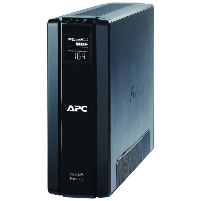 APC BR1500G-RS Back-UPS Pro 1500VA ИБПBR1500G-RS APC BR1500G-RS Back-UPS Pro 1500VA ИБПBR1500G-RSAPC BR1500G-RS - линейно-интерактивный источник бесперебойного питания, обеспечивает стабилизацию напряжения на выходе, при этом частоты на входе и выходе совпадают. Имеет основную розетку с резервным питанием и 3 зависимые от основной розетки, одна с резервным питанием и 2 без резервного питания. Основная розетка определяет, когда подключенный к ней компьютер выключается или переводится в режим ожидания или «спящий» режим и отключает питание неиспользуемых периферийных устройств, подключенных к зависимым розеткам, тем самым сберегая электроэнергию и деньги пользователей.. Может быть использован для защиты электроники в небольших офисах.