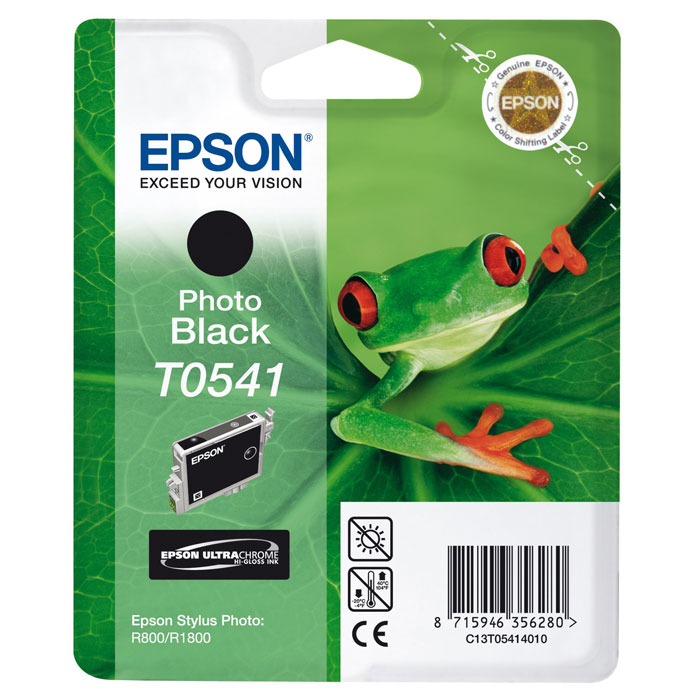 Epson T0541 (C13T05414010), Photo Black картридж для Stylus Photo R800/R1800C13T05414010 Epson T0541 (C13T05414010), Photo Black картридж для Stylus Photo R800/R1800C13T05414010Картридж Epson T054 с цветными чернилами для струйной печати. Качество устройств Epson и расходных материалов гарантируют четкую печать и устойчивость к выцветанию. Картридж прост в установке и использовании.