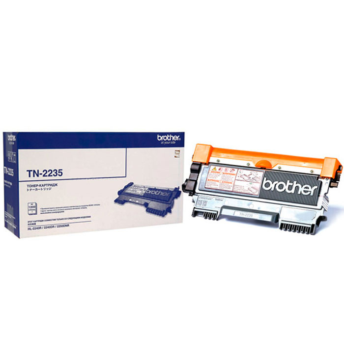 Brother TN2235 тонер картридж для HL2240/2240D/2250DNTN2235 Brother TN2235 тонер картридж для HL2240/2240D/2250DNTN2235Тонер-картридж Brother TN2235 предназначен для лазерных принтеров компании Brother. Его ресурс рассчитан на 1200 страниц формата A4 при 5% заполнении листа. Данный картридж совместим с Brother HL-2240R/2240DR/2250DNR, DCP-7060DR/7065DNR/7070DWR, MFC-7360NR/7860DWR. Он прост в установке и удобен в использовании.