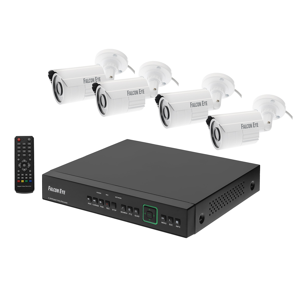 Falcon Eye FE-0104DE Kit Защита комплект видеонаблюденияFE-0104DE KIT Защита Falcon Eye FE-0104DE Kit Защита комплект видеонаблюденияFE-0104DE KIT ЗащитаFalcon Eye FE-0104DE Kit Защита- современный комплект видеонаблюдения, представляющий собой набор высококачественного оборудования для самостоятельного построения системы видеонаблюдения. Развернуть и настроить систему сможет даже не обладающий специальными знаниями человек. Технические характеристики комплекта, надежность и функциональность удовлетворяют самым строгим критериям оценки систем безопасности для дома офиса и дачи. Камеры с разрешением 700 телевизионных линий позволят записать сигнал с четкостью, достаточной для детального просмотра, а также для того, чтобы при необходимости использовать видеозапись, как доказательство противоправного действия. В регистраторе воплощены все самые передовые технологии для систем аналогового видеонаблюдения: разрешение записи до 960р (960х576), возможность удаленного просмотра видео при помощи облачной технологии P2P (cloud) на мобильных устройствах различных платформ. В комплект Falcon Eye FE-0104DE Kit...
