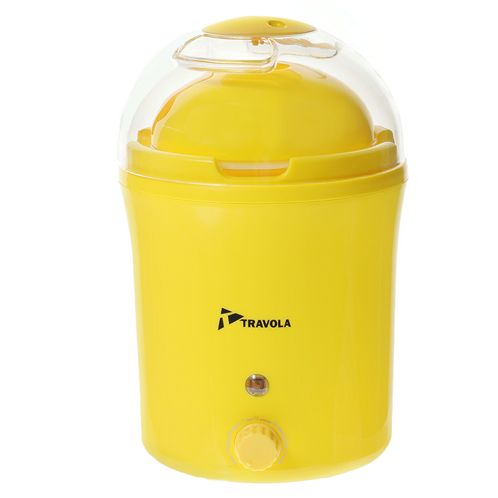 Travola MD-1000S, Yellow йогуртница с таймеромMD-1000S Travola MD-1000S, Yellow йогуртница с таймеромMD-1000SУстройство для приготовления йогуртов Travola MD-1000S. С его помощью Вы сможете приготовить полезный для здоровья кисломолочный продукт. Йогуртница оснащена таймером на 12 часов со звуковым сигналом окончания процесса приготовления. Световой индикатор Питание от сети 220В Инструкция по применению: - Перед использованием вымойте чашу и крышку в теплой воде с небольшим добавлением моющего средства. Высушите. - Для приготовления йогурта Вам понадобится 1литр молока и обезжиренный йогурт. -Залейте в миску баночку йогурта и молоко. Взбейте миксером. Если Вы слегка подогреете молоко, процесс приготовления йогурта получится быстрее. - Залейте полученную смесь в чашу. - Закройте крышкой. - Включите йогуртницу в сеть. - Через 5-10 часов отключите йогуртницу от сети. - Поставьте чашу в холодильник на 1-2 часа для охлаждения. После охлаждения йогурт готов к употреблению. - После подключения йогуртницы к...