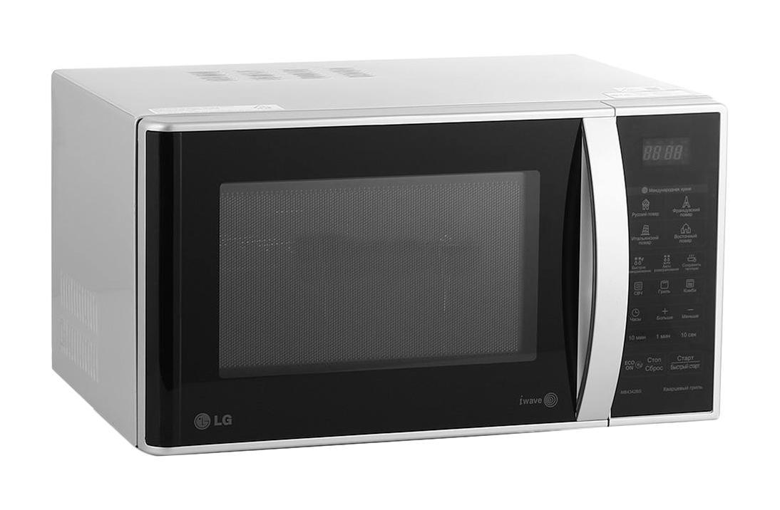 LG MB4342BS СВЧ-печьMB-4342BS LG MB4342BS СВЧ-печьMB-4342BSСтильная микроволновая печь с электронным управлением, возможностью приготовления на гриле, технологией эффективного распределения микроволн LG I-wave и автоматическими программами приготовления Кухни мира Кварцевый гриль Кварцевый гриль обеспечивает равномерное обжаривание и запекание, делая готовку более быстрой. Он обладает более высокой мощностью по сравнению с обычными тэновыми нагревательными элементами. Легкоочищаемое покрытие LG EasyСlean Специальное легкоочищаемое покрытие LG EasyСlean внутренней камеры печи очищается от жира значительно быстрее и легче, по сравнению с обычным покрытием. Более того, компания LG предоставляет 10 лет гарантии на это покрытие. Технология I-wave Благодаря технологии I-wave микроволны в печи распространяются по спирали, обеспечивая глубокое и равномерное проникновение тепла как по центру, так и по краям блюд. Особая конструкция внутренней стенки помогает волнам распространятся по...