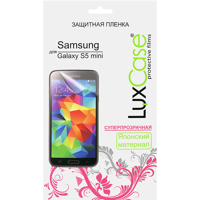 Luxcase защитная пленка для Samsung Galaxy S5 mini, суперпрозрачная80858 Luxcase защитная пленка для Samsung Galaxy S5 mini, суперпрозрачная80858Защитная пленка для Samsung Galaxy S5 mini (антибликовая или суперпрозрачная) имеет два защитных слоя, которые снимаются во время наклеивания. Данная защитная пленка подходит как для резистивных, так и для емкостных экранов, не снижает чувствительности на нажатие. На защитной пленке есть все технологические отверстия под камеру, кнопки и вырезы под особенности экрана. Благодаря использованию высококачественного японского материала пленка легко наклеивается, плотно прилегает, имеет высокую прозрачность и устойчивость к механическим воздействиям. Потребительские свойства и эргономика сенсорного экрана при этом не ухудшаются.