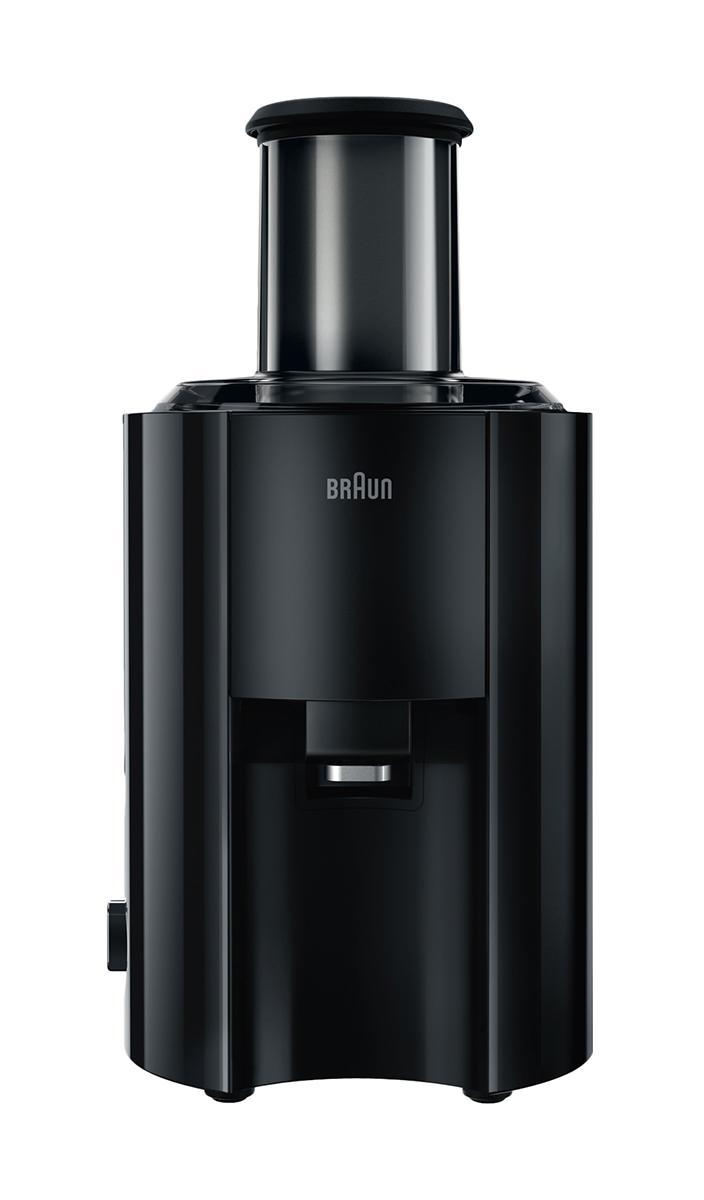Braun J300 соковыжималкаJ 300 Braun J300 соковыжималкаJ 300Корпус этой соковыжималки сделан из глянцевой пластмассы с вставками из нержавеющей стали, что не мешает ей быть надежной несмотря на свой элегантный дизайн и компактность. В этой соковыжималке идеально сочетаются красота форм и функциональность, дизайн и отличные рабочие характеристики, и все это выражается в точной продуманности каждой линии, каждой детали. Особая форма носика с системой Антикапля, форма контейнера для мякоти придают этой соковыжималке обтекаемую идеальность. Функция Антикапля имеет уникальную систему активации – просто нажмите кнопку и система будет активирована, и больше нет надобности следить за носиком. Носик из нержавеющей стали, предотвращающий разбрызгивание. Форма носика из нержавеющей стали предотвращает разбрызгивание и позволяет соку попадать прямо в стакан. Эргономичный большой контейнер для мякоти (2л) легко снимать благодаря его форме, адаптированной к руке.
