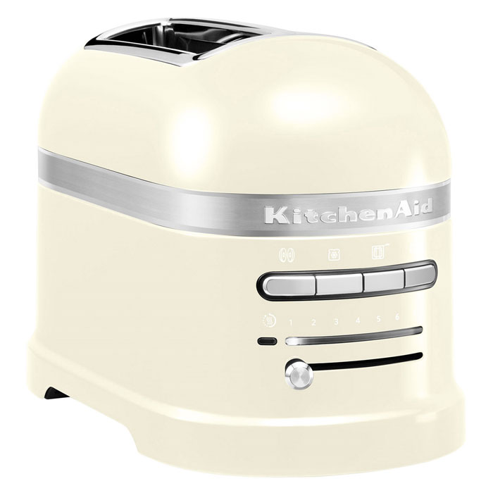 KitchenAid Artisan (5KMT2204EAC), Cream тостер5KMT2204EAC KitchenAid Artisan (5KMT2204EAC), Cream тостер5KMT2204EACKitchenAid Artisan 5KMT2204 - один из самых совершенных тостеров, представленных сегодня на рынке. Его классический дизайн послужит отличным дополнением любого интерьера кухни, кроме того, вы сможете выбрать цвет тостера в зависимости от своих предпочтений. Девять режимов работы позволяют получить хрустящую корочку от слегка золотистого до коричневого цвета. Когда тосты готовы, подается звуковой сигнал. Затем тостер поддерживает готовые хлебцы теплыми, пока их не вынут. Для тех, кто любит незажаренный теплый хлеб к завтраку, предусмотрена функция подогревания. Установив на верхнюю часть прибора решетку для разогрева выпечки, вы получите вкусные булочки, пирожки, круассаны, будто только вынутые из духовки. Надежность и долговечность техники KitchenAid определяется технологией производства. Цельнометаллический корпус покрывается ударопрочной, гигиеничной эмалью, все материалы и детали приборов проходят тщательную проверку, поэтому тостеры KitchenAid служат своим владельцам не...