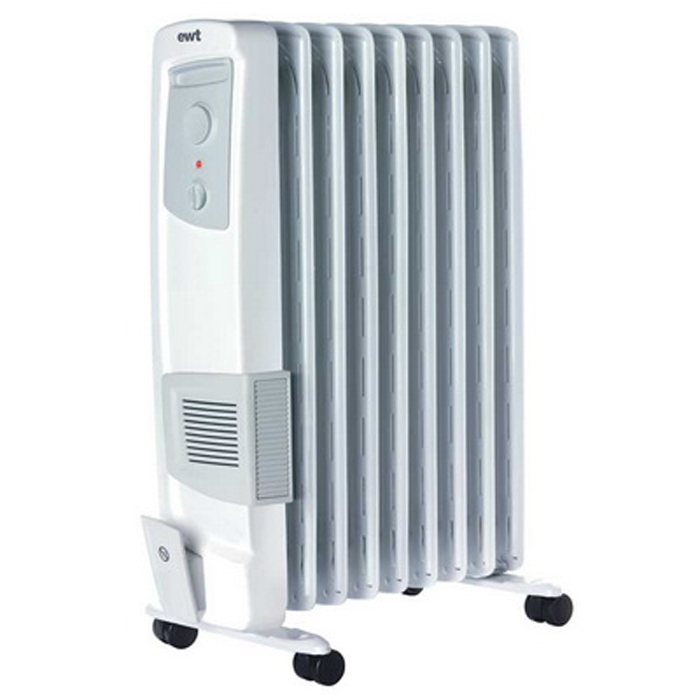 EWT OR 120TLG масляный обогревательOR 120TLG EWT OR 120TLG масляный обогревательOR 120TLGМасляный радиатор EWT OR 120TLG отлично подойдет для дома и дачи. Он оснащен регулируемым термостатом и турбовентилятором. Имеет ножки на роликах для комфортного передвижения.