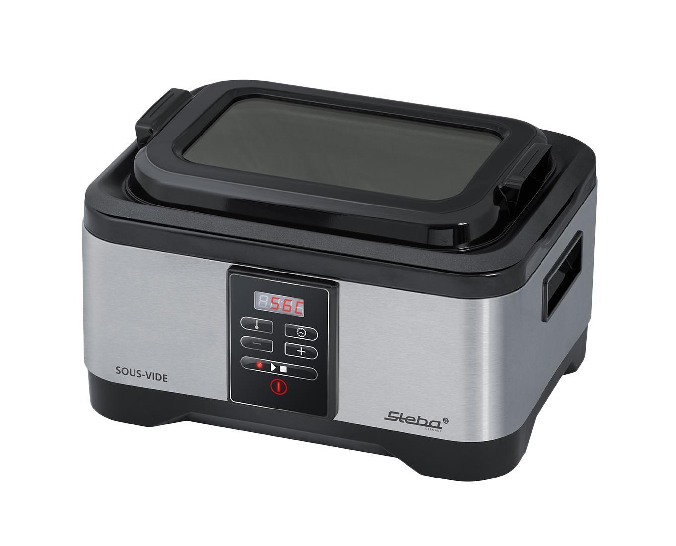 Steba Sous Vide SV 1 устройство для приготовления методом су видSV 1 gray Steba Sous Vide SV 1 устройство для приготовления методом су видSV 1 grayСу вид - это уникальная технология приготовления еды, которая позволяет превратить любое блюдо в настоящий кулинарный шедевр. И самое главное - от Вас потребуется минимум усилий!Суть технологии заключается в следующем: пища помещается в специальный полиэтиленовый пакет и герметично запаковывается. Затем пакет кладут в воду при заданной температуре (ниже температуры кипения). Sous-vide (/ су: ви:д /; по-французски - в вакууме) является методом приготовления пищи, запечатанной в герметичный пластиковый мешок, на водяной бане дольше, чем обычное время приготовления - до 72 часов в некоторых случаях - с точным регулированием температуры значительно ниже, чем обычно используется для приготовления пищи, как правило, около 55° C до 60° C для мяса и немного выше для овощей. Цель состоит в том, чтобы готовить продукт равномерно, не пережаривая, а также сохраняя внутри одну и ту же степень готовности, сохраняя сочность. По сравнению с традиционными методами варки герметизация пищи в пластиковые пакеты сохраняет сок и аромат, которые могли бы быть потеряны в процессе приготовления. Путем помещения еды в определенную желаемую температуру воды в ванне можно избежать переваривания, потому что еда не может получиться горячее, чем вода в ванне. При обычной высоко-температурной жарке, варке или запекании в духовке или гриле, пища подвергается воздействию тепла по уровню много выше, чем желаемая внутренняя температура приготовления, пища должна быть удалена от высоких температур при достижении необходимой температуры приготовления. Если пища удаляется от жара слишком поздно, происходит переготовка, а если она будет удалена слишком рано, - будет недоготовлена. В результате точного контроля температуры воды в ванне а также потому что температура в ванне такая же, как желаемая температура приготовления пищи, может быть достигнуто очень точное контролирование приготовления пищи. Кроме того, при приготовления пищи су вид, может быть достигнута равномерная температура даже при неправильной форме или неравномерной толщине продукта, или очень толстых частях, учитывая достаточное количество времени. Использование температур намного ниже, чем для обычного приготовления пищи является важной особенностью су вид, в результате чего гораздо выше сочность: при более низких температурах стенки клеток пищи не лопаются. В случае приготовления мяса, жесткий коллаген в соединительной ткани может быть гидролизован в желатин без перегрева белка мяса, что не приводит к ужесточению структуры и вытеснению влаги из мяса. В противоположность этому, при приготовлении овощей, где крайняя чувствительность или мягкость рассматривается как нежелательное (переварение), способность вакуумной технологии варить овощи при температуре ниже точки кипения воды позволяет получать овощи достаточно тщательно приготовленными (и пастеризованными, если это необходимо), сохраняя при этом форму или четкую текстуру. В то время как клеточные стенки не лопнули, деполимеризация пектиновых полисахаридов растительных клеток и / или желатинизация крахмала может быть достигнута без переваривания. С кулинарной точки зрения исключение воздуха из процесса готовки вторично, но эта цель имеет практическое значение: оно позволяет приготовленной пищи дольше храниться приготовленной, в запечатанном и охлажденном виде, что особенно полезно для пищевой промышленности. Отсутствие доступа кислорода к пище, которая требует длительного приготовления и подвержена окислению, например жир на мясе, исключает прогорклый вкус.