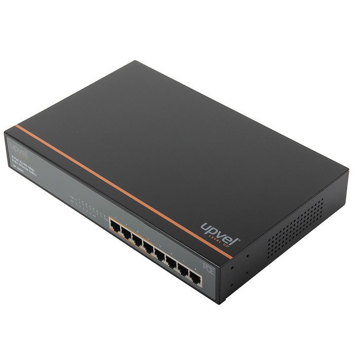UPVEL UP-208FE коммутаторUP-208FE UPVEL UP-208FE коммутаторUP-208FE8-портовый PoE+ коммутатор Upvel UP-208FE с технологией GREENforce позволяет значительно сэкономить на приобретении и монтаже дополнительного оборудования и кабелей. Для передачи данных и питания устройств можно использовать имеющиеся сетевые кабели (технология Power over Ethernet). Данный неуправляемый коммутатор имеет 4 порта Fast Ethernet PoE+, каждый из которых обеспечивает до 30 Вт для питания таких устройств, как уличные Wi-Fi точки доступа повышенной мощности, наклонно-поворотные IP-камеры, VoIP оборудование и другое. Блок питания – встроенный. Предусмотрена возможность установки в стойку. Коммутатор автоматически распознает тип подключенного устройства и обеспечивает до 30 Вт для устройств стандарта 802.3at PoE+ (не более двух подключенных устройств) и до 15 Вт для устройств стандарта 802.3af PoE. Если к порту подключено устройство, не поддерживающее технологию PoE, то подача питания автоматически блокируется, и через порт передаются только данные....