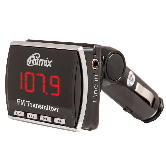Ritmix FMT-A750 FM-трансмиттер15116162 Ritmix FMT-A750 FM-трансмиттер15116162Ritmix FMT-A750 – бюджетный FM-трансмиттер с цифровым (сегментным) дисплеем, который ранее встречался только в дорогих моделях. Такой дисплей очень удобен для контроля основных параметров устройства и позволяет не отвлекаться от дороги, поскольку символы на нём большого размера. Трансмиттер оснащён портами SD и USB для подключения различных носителей, имеется и линейный вход. Дополнительное удобство при настройке звука – возможность изменять установки эквалайзера.