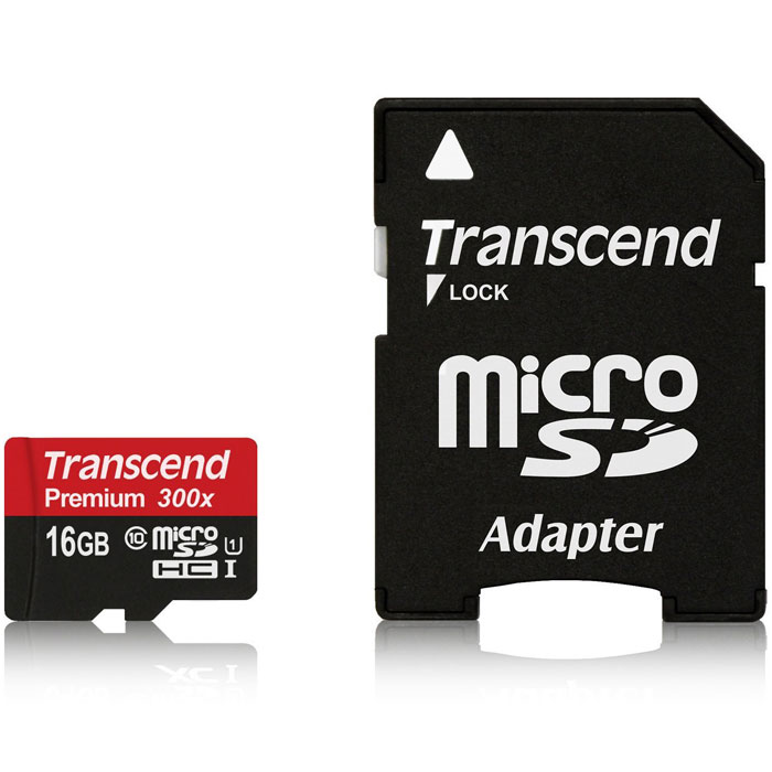 Transcend microSDHC Class 10 UHS-I 300x 16GB карта памяти с адаптеромTS16GUSDU1 Transcend microSDHC Class 10 UHS-I 300x 16GB карта памяти с адаптеромTS16GUSDU1Карты памяти Transcend microSDHC UHS-I поддерживают спецификацию Ultra High Speed Class 1 и предназначены для повышения эффективности работы вашего смартфона и планшета. Карты памяти включают технологию нового поколения и обеспечивают максимально возможное быстродействие во время работы требующих большое количество памяти мобильных приложений и игр, а также обеспечивают плавные запись и воспроизведение видео в разрешении Full HD. Встроенная технология коррекции ошибок Error Correcting Code (ECC) для обнаружения и исправления ошибок при передаче данных. Внимание: перед оформлением заказа убедитесь в поддержке вашим электронным устройством карт памяти данного объема.