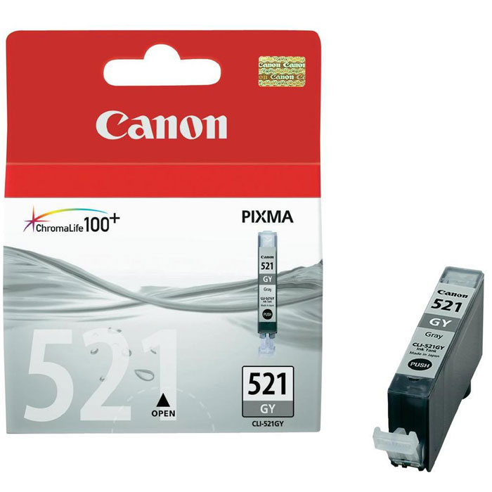 Canon CLI-521GY Gray2937B004 Canon CLI-521GY Gray2937B004Картридж с цветными чернилами Canon CLI-521 для струйных принтеров и МФУ Canon.