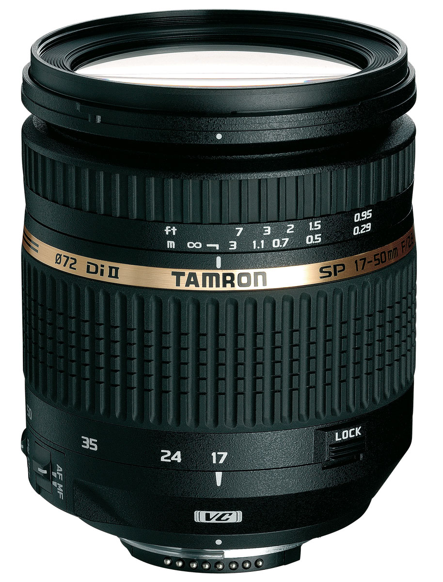 Tamron SP AF 17-50mm F/2.8 XR Di II LD VC Aspherical (IF), CanonB005E Tamron SP AF 17-50mm F/2.8 XR Di II LD VC Aspherical (IF), CanonB005ETamron SP 17-50mm F/2,8 XR Di II - для цифровых однообъективных зеркальных фотокамер с матрицей формата APS-C. Являясь уникальной инновационной оптической системой, этот компактный, легкий, высокоэффективный стандартный зум-объектив (эквивалентный диапазон фокусных расстояний 26–78 мм) обеспечивает быструю работу диафрагмы F/2,8 во всем своем диапазоне фокусных расстояний, способствуя максимальной гибкости творческого процесса. Для поддержания критически важного уровня контрастности при съемке с рук в нем предусмотрена компенсация вибраций (VC, Vibration Compensation) – новейшая система пространственной стабилизации изображения Tamron. Трехкомпонентные асферические элементы, специальное стекло класса LD и покрытия BBAR (с широкополосным просветлением) обеспечивают превосходную коррекцию, точность воспроизведения цвета и отсутствие бликов. Минимальное фокусное расстояние 0,29 м делает возможным получение восхитительных изображений крупного плана.