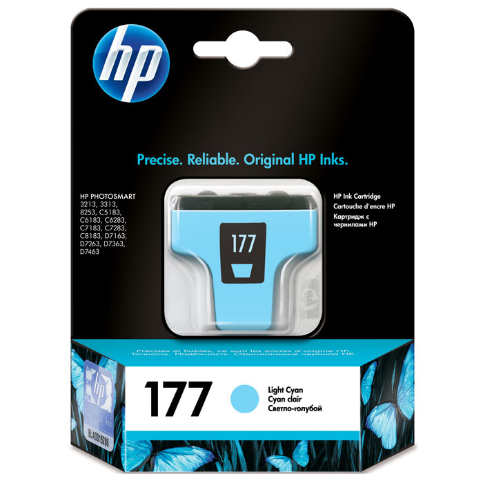 HP C8774HE (177), Light Cyan струйный картриджC8774HE HP C8774HE (177), Light Cyan струйный картриджC8774HEКартридж HP 177 с чернилами Vivera для струйных принтеров HP PhotoSmart.