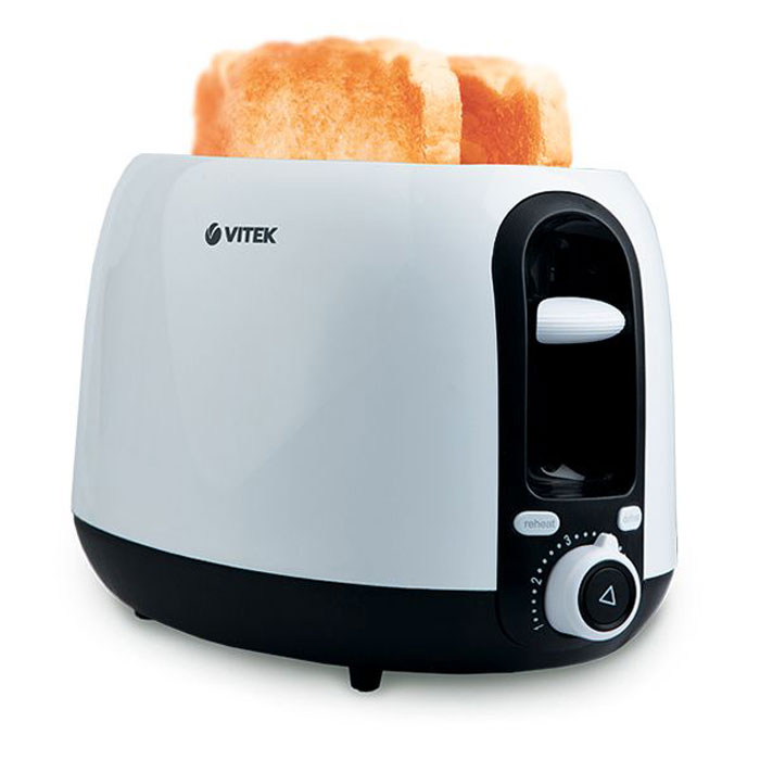 Vitek VT-1577(BW) тостерVT-1577(BW) Vitek VT-1577(BW) тостерVT-1577(BW)Завтрак с хрустящими и ароматными тостами поднимет настроение на целый день! А идеально приготовить это лакомство позволит стильный и компактный тостер VT-1577 BW. Легкое в управлении устройство поможет в считанные минуты приготовить превосходный завтрак на двоих благодаря двум отсекам для тостов. А еще такой тостер позволяет подогревать или размораживать тосты. Также вы можете остановить процесс поджаривания в любой момент, просто нажав соответствующую кнопку. Важно, что в данной модели предусмотрен высокий подъем тостов - извлекать гренки вы сможете с максимальным комфортом. Функция регулировки степени поджаривания тостов позволит выбрать оптимальный режим и скорость приготовления из 6-ти предложенных. Корпус тостера выполнен из термостойкого не нагревающегося пластика, что обеспечит безопасную работу с устройством.