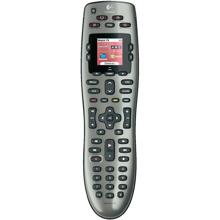Logitech Harmony 650 (915-000161) пульт ДУ915-000161 Logitech Harmony 650 (915-000161) пульт ДУ915-000161Logitech Harmony 650 (915-000161) - универсальный пульт, который поддерживает более 5000 торговых марок и 225000 устройств. Сделайте первый шаг по пути упрощения своей домашней мультимедийной системы. Цветной экран На дисплее отображается нужная в данный момент информация , например значки ваших любимых каналов или команды управления используемыми устройствами. Более того, при необходимости на экран выводится справка по используемым функциям. Кнопки часто выполняемых действий Больше не нужно запоминать сложные последовательности включения устройств и кнопок, которые нужно нажать. После настройки вам достаточно выбрать, какое действие выполнить (например «Просмотр DVD»), а пульт Harmony сделает все остальное. Пошаговая интернет-настройка Вы подключаете пульт ДУ к компьютеру и сообщаете список устройств, которыми пульт должен управлять. Затем можно откинуться на спинку стула — наше интерактивное программное обеспечение...