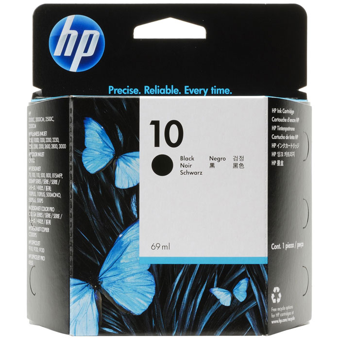 HP C4844AE (10), Black струйный картриджC4844AE HP C4844AE (10), Black струйный картриджC4844AEКартридж с чернилами HP 10 идеально подходит деловым пользователям-профессионалам, нуждающимся в быстродействующих, простых, надежных решениях для качественной цветной печати. Картриджи с интеллектуальной системой подачи чернил обеспечивают простую и четкую печать.Исключительное фотографическое качество благодаря разработанной НР технологии послойного формирования цвета и печати с высоким разрешениемЧёткие чёрные и цветные линии благодаря нанесению мельчайших капель чернил HP и печати с высоким разрешениемНадежная продукция HP экономит время, улучшает производительность и позволяет сэкономить