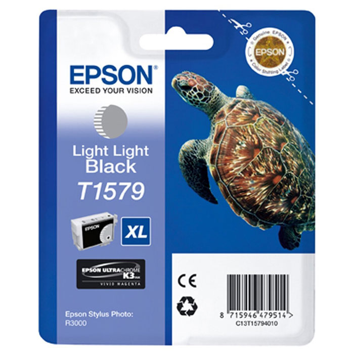 Epson T1579 XL (C13T15794010), Light Light Black картридж для Stylus Photo R3000C13T15794010 Epson T1579 XL (C13T15794010), Light Light Black картридж для Stylus Photo R3000C13T15794010Картридж с чернилами Epson T157 XL для струйных принтеров.
