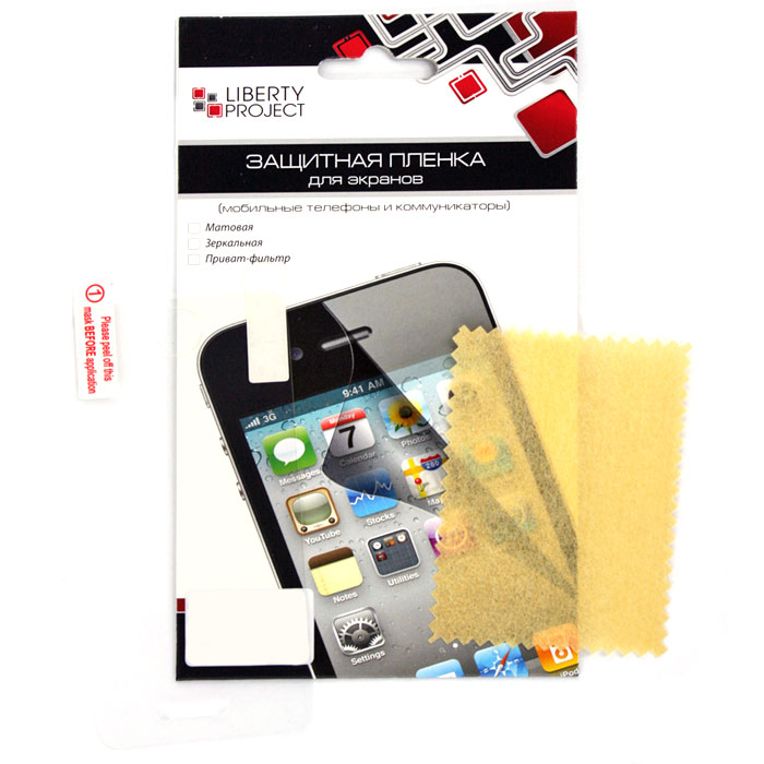 Liberty Project защитная пленка для iPhone 5/5c/5s, прозрачнаяCD125562 Liberty Project защитная пленка для iPhone 5/5c/5s, прозрачнаяCD125562Защитная пленка Liberty Project предназначена для защиты поверхности экрана, а также частей корпуса iPhone 5/5c/5s от царапин, потертостей, отпечатков пальцев и прочих следов механического воздействия.