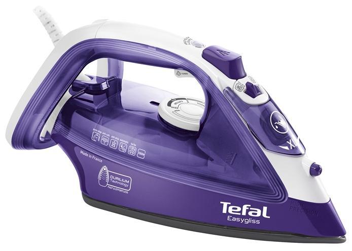 Tefal FV3930 Easygliss утюгFV3930E0 Tefal FV3930 Easygliss утюгFV3930E0Утюг с пароувлажнением Tefal FV 3930 станет отличным помощником по дому и облегчит повседневную жизнь хозяйки. В нем есть все для удобной и быстрой глажки одежды и белья. Утюг оснащен подошвой из специальной каленой эмали ( Durilium), которая обеспечивает легкое скольжение по ткани, а особая структура подошвы с паровыми отверстиями делает глажку приятным и легким занятием. Благодаря узкой верхней части и специальному желобку для пуговиц вам будет удобно гладить манжеты рубашки, места возле пуговиц или карманы. Автонастройка пара в зависимости от температурного режима позволит разгладить ткани любого типа бережно и качественно. Система капля-стоп поможет отпаривать даже тонкие деликатные ткани при невысокой температуре нагрева утюга