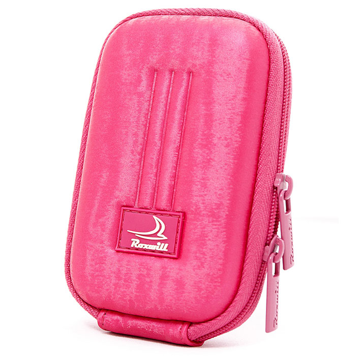 Roxwill B10, Pink чехол для фото- и видеокамерB10 pink Roxwill B10, Pink чехол для фото- и видеокамерB10 pinkRoxwill B10 - надежный чехол для компактных фотокамер. Он гарантированно защитит вашу камеру от случайных ударов и царапин, а также от пыли и влаги. Изделие изготовлено из EVA (вспененная резина). Данный материал не подлежит воздействию агрессивных веществ и предохраняет фотоаппарат при падении. Для переноски предусмотрен регулируемый шейный ремешок и возможность крепления на поясном ремне.