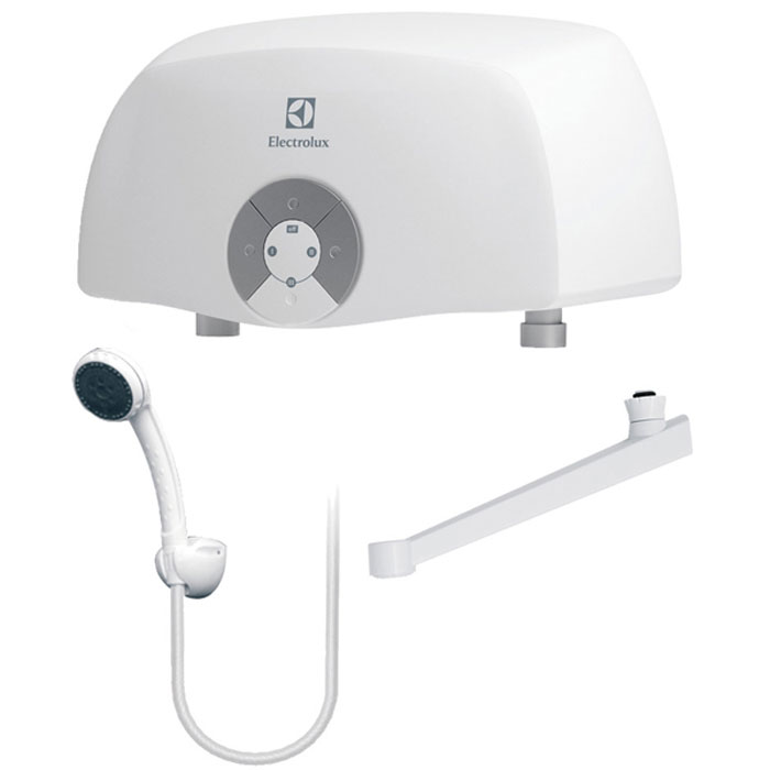 Electrolux Smartfix 2.0 TS (5,5 кВт) проточный водонагревательSMARTFIX 2.0 TS (5,5 kW) Electrolux Smartfix 2.0 TS (5,5 кВт) проточный водонагревательSMARTFIX 2.0 TS (5,5 kW)Модель проточных водонагревателей Electrolux Smartfix 2.0 TS (5,5 кВт) отличается высокой производительностью по нагреву воды за счет применения мощных нагревательных элементов из меди.Водонагреватель предназначен для обеспечения горячей водой одной точки водоразбора. В устройстве используется гидравлическая система управления для поддержания температуры воды в зависимости от величины потока и регулировок смесителя. Функция автоматического включения и выключения при открытии и закрытии водопроводного крана обеспечивает удобство эксплуатации. В модели Electrolux Smartfix 2.0 предусмотрены три режима мощности для экономии электроэнергии и повышения производительности прибора. Водонагреватель оснащен датчиком давления, а также специальным термостатом, который обеспечивает защиту от перегрева. Данная модель примечательна тем, что может легко и быстро подключаться к стационарному смесителю, став отличным решением на время отключения горячей воды.