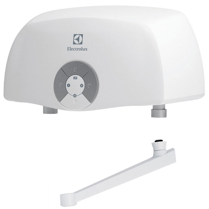 Electrolux Smartfix 2.0 T (3,5 кВт) проточный водонагревательSMARTFIX 2.0T(3,5 kW)кран Electrolux Smartfix 2.0 T (3,5 кВт) проточный водонагревательSMARTFIX 2.0T(3,5 kW)кранМодель проточных водонагревателей Electrolux Smartfix 2.0 T (3,5 кВт) отличается высокой производительностью по нагреву воды за счет применения мощных нагревательных элементов из меди. Водонагреватель предназначен для обеспечения горячей водой одной точки водоразбора. В устройстве используется гидравлическая система управления, что дает возможность поддерживать температуру воды в зависимости от величины потока и регулировок смесителя. Для удобства предусмотрена функция автоматического включения и выключения при открытии и закрытии водопроводного крана. Прибор отличается высокой производительностью по нагреву воды. Это достигается благодаря мощному спиральному нагревательному элементу, который способен производить более 2 литров горячей воды в минуту. Водонагреватель оснащен датчиком давления, а также специальным термостатом, который обеспечивает защиту от перегрева. Устройство может легко и быстро подключаться к стационарному смесителю, став отличным ...