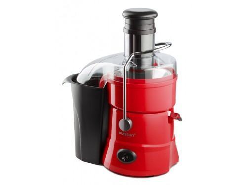 Oursson JM3008, Red соковыжималкаJM3008/RD Oursson JM3008, Red соковыжималкаJM3008/RDУниверсальная центробежная соковыжималка JM3008 экономит время и позволяет быстро получить много свежего сока почти из любых фруктов, овощей. Благодаря широкому загрузочному отверстию диаметром 75мм можно не разрезать предварительно яблоки, груши и прочие продукты на части, а класть их целиком в соковыжималку. Мощность устройства 800 Вт., две скорости работы – для получения сока из твердых и мягких плодов. Жмых автоматически поступает в специальный контейнер для мякоти объемом 2 л, которым оснащена соковыжималка. Кроме того, она имеет прочную мелкоячеистую сетку-фильтр из нержавеющей стали. Съемные детали можно мыть в посудомоечной машине