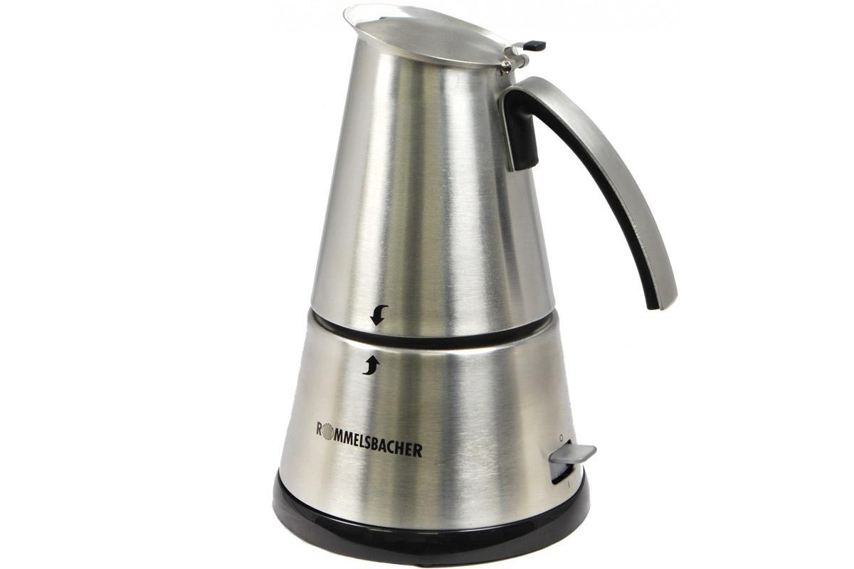 Rommelsbacher EKO 366/E Delux кофеваркаEKO 366/E Deluxe Rommelsbacher EKO 366/E Delux кофеваркаEKO 366/E DeluxeКофеварка Rommelsbacher EKO 366/E гейзерная для приготовления 3 или 6 чашек традиционного итальянского эспрессо. Для лучших результатов желательно использовать кофе молотый специально для эспрессо и разливать готовый кофе в хорошо прогретые чашки Стильный эргономичный дизайн кофеварок от Rommelsbacher сделает их украшением любой кухни немецкое качество выполнения каждой детали гарантирует длительный срок регулярной эксплуатации