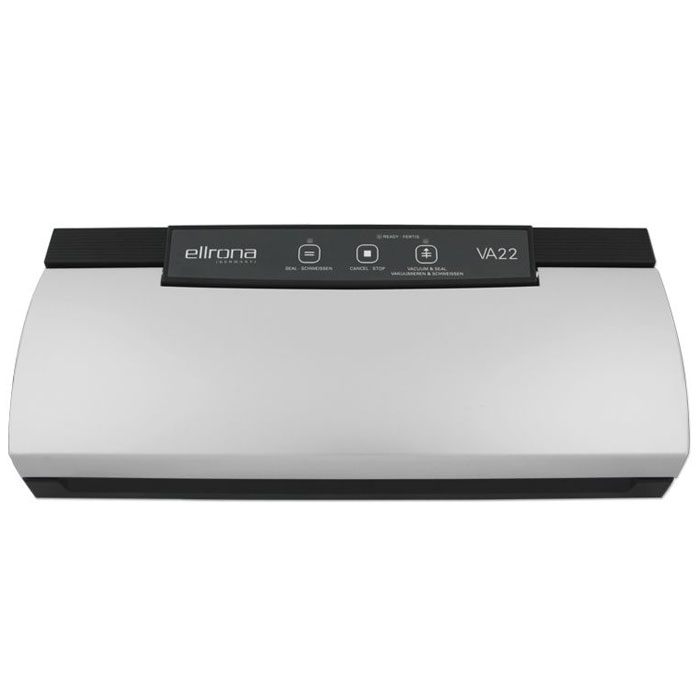 Ellrona VA 22 вакуумный упаковщикVA 22 Ellrona VA 22 вакуумный упаковщикVA 22Ellrona VA 22 - вакуумный упаковщик для надежного хранения пищевых продуктов (как мяса и рыбы, так и овощей и фруктов) без потери их питательных свойств. Прибор легко чистить хранить благодаря компактным размерам. Ширина пакетов: до 30 см Контроль температуры Автоматическое вакуумирование Для упаковки может быть использована только структурированная пленка в рулонах или готовые пакеты не более 30 см в ширину и длиной по мере необходимости.