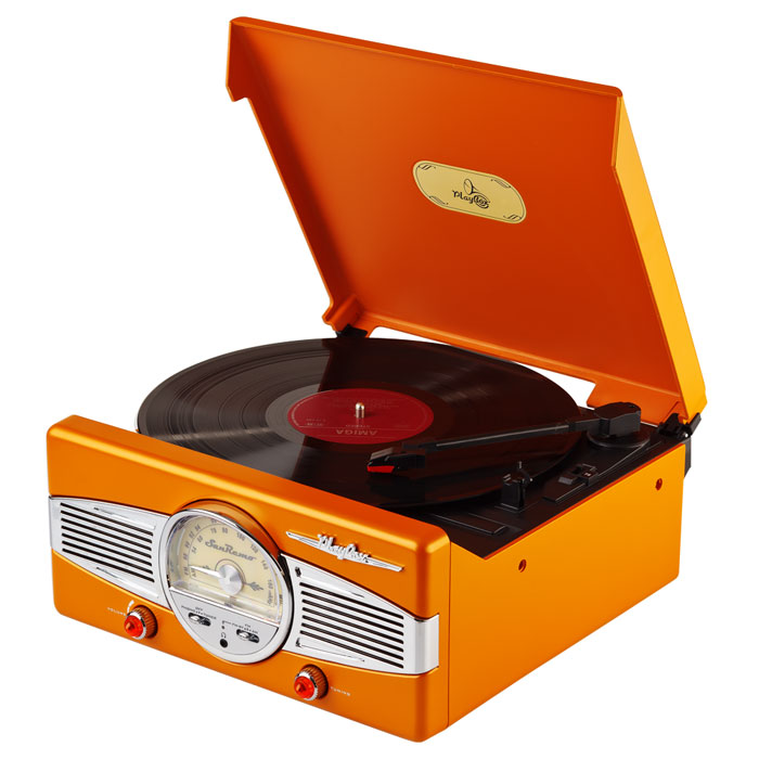 PlayBox San Remo ретро-проигрыватель, Orange (PB-101)PB-101-OR PlayBox San Remo ретро-проигрыватель, Orange (PB-101)PB-101-ORPlayBox San Remo - стильный и компактный проигрыватель виниловых дисков, дизайн которого напоминает проигрыватели в форме чемоданчиков 50-х годов прошлого века. Данная модель позволит вам прослушивать пластинки всех известных типов, а встроенный радиоприемник - наслаждаться любимыми радиостанциями. Помимо всех основных разъемов, проигрыватель оснащен встроенными динамиками.