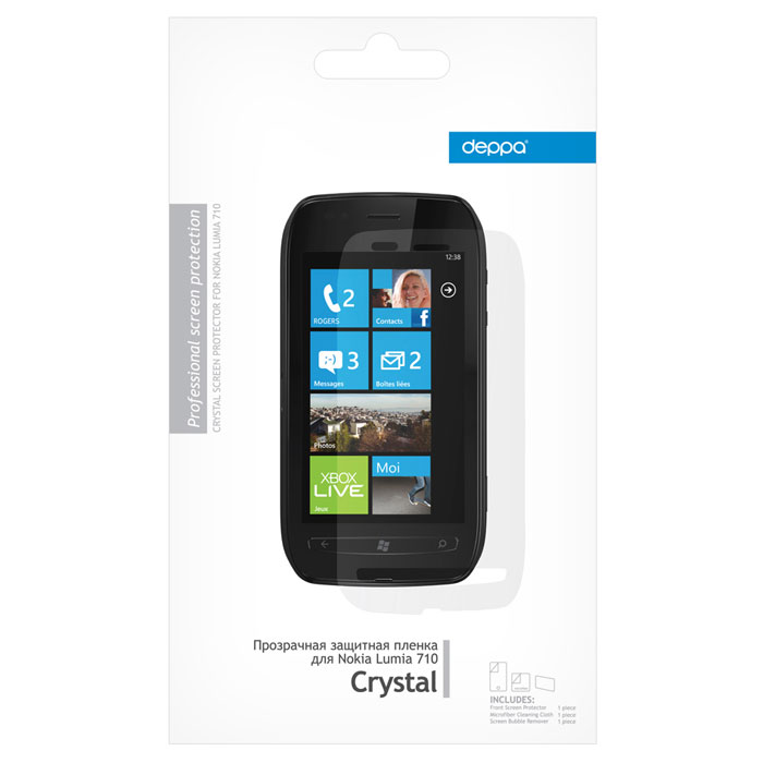 Deppa защитная пленка для Nokia Lumia 710, прозрачная61187 Deppa защитная пленка для Nokia Lumia 710, прозрачная61187Прозрачная пленка Deppa защитит устройство от царапин. Пленка изготовлена из трехслойного японского материала PET.