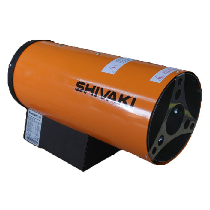 Shivaki SHIF-GS10Y тепловая газовая пушкаSHIF-GS10Y Shivaki SHIF-GS10Y тепловая газовая пушкаSHIF-GS10YТепловая газовая пушка Shivaki SHIF-GS10Y применяется на строительных объектах, для обогрева складских помещений и цехов, в производственной сфере. Прибор не требуют специального монтажа. Он предназначен для обогрева помещений в условиях умеренного климата. Газовая пушка – воздухонагреватель, работающий на газовом топливе. Топливо необходимо для получения горячей атмосферы в камере сгорания, а электроэнергия, подводимая к устройству, необходима для питания вентилятора, нагнетающего воздух и для функционирования автоматики. Газовая пушка Shivaki SHIF-GS10Y прямого нагрева является простой и надежной конструкцией без дымохода. Газовая горелка и газовый тракт разработаны совместно с техническим университетом им. М.Т. Калашникова. В тепловой пушке имеется многоступенчатая система безопасности: электроклапан, термопара, защитный термостат. Корпус газовой пушки имеет антикоррозийное покрытие, все защитные материалы изготовлены из нержавеющей стали. Легкий вес и удобная ручка, термоизоляция и пьезорозжиг обеспечивают удобную работу с прибором.Потребление газа: 0,8 кг/чОбъем отапливаемого помещения: 300 м3Напряжение питания: 220В / 50ГцДавление газа: 1,5 барСистема поджига: пьезаИспользуется баллонный газ (пропан/бутан)Высокий КПД, стремится к 100%Длина кабеля питания: 1,2 мДлина газового шланга: 2 м