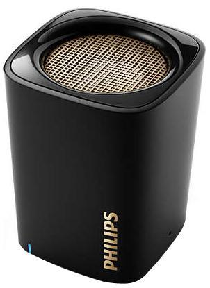 Philips BT100B/00 акустическая системаBT100B/00 Philips BT100B/00 акустическая системаBT100B/00Беспроводная передача звука через Bluetooth Bluetooth — надежная и энергоэффективная технология беспроводной связи малого радиуса действия, которая позволяет с легкостью подключать iPod/iPhone/iPad и другие Bluetooth-устройства, например смартфоны, планшетные компьютеры и ноутбуки. Теперь вы сможете без проводов воспроизводить на этой акустической системе любимую музыку и звук во время игр или просмотра видео. Функция антиклиппинга для громкого звука без искажений Функция антиклиппинга позволит вам даже при низком заряде батареи слушать музыку высокого качества на любой громкости. Она позволяет работать с входными сигналами от 300 мВ до 1000 мВ и воспроизводить звук без искажений. Это дает возможность воспроизводить музыкальный сигнал так, как он проходит через усилитель, и сохранять пиковые значения в пределах диапазона усилителя. При этом устраняются искажения звука, вызванные ограничениями, без влияния на громкость. При низком уровне...