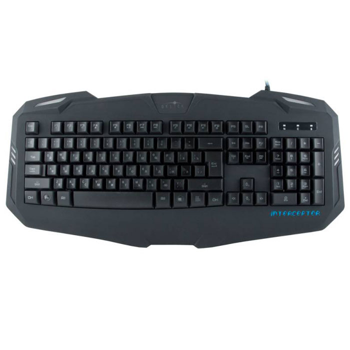 Oklick 730G, Black клавиатураKW-1312 Oklick 730G, Black клавиатураKW-1312Ассортимент игровых клавиатур Oklick новой проводной клавиатурой с подсветкой Oklick 730G Interceptor, которая создана для энтузиастов и любителей компьютерных игр. Имея общее название и схожий дизайн с игровой мышью 735G Interceptor, составит отличный тандем, как с ней, так и с любой другой игровой мышью Oklick. Корпус клавиатуры имеет футуристичный внешний вид и выполнен из прочного матового пластика черного цвета с покрытием Soft-touch. 730G Interceptor обладает 104 полноразмерными клавишами с длинным ходом и быстрым возвратом. Нижний ряд клавиш имеет закругленный край для большего удобства при управлении и печати. Подсветка клавиатуры имеет три цвета и три уровня интенсивности с возможностью ее отключения. USB-кабель длиной 155 см имеет прочную оплетку, устойчивую к истиранию. Поэтому Oklick 730G Interceptor готова к интенсивной эксплуатации в многочасовых сражениях за победу! Клавиатура имеет русскую раскладку. 3 цвета подсветки ...