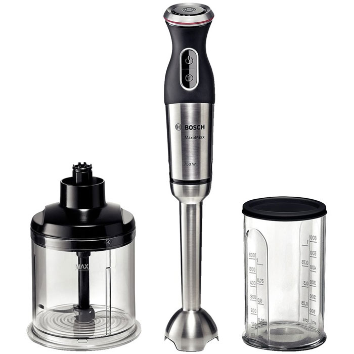 Bosch MSM87140 блендерMSM87140 Bosch MSM87140 блендерMSM87140Bosch MSM87140 - стильный и мощный погружной блендер, в котором отлично сочетается современный внешний вид и великолепные технические характеристики. Эргономичная форма рукоятки с мягким антискользящим покрытием и большими кнопками обеспечивают комфорт даже во время длительной работы. Мотор мощностью 750 Вт позволяет быстро справиться с любой поставленной задачей - измельчение и смешивание на 12 скоростных режимах. При этом съемная ножка из нержавеющей стали оборудована специальным ножом, имеющим 4 острых лезвия QuattroBladePro.