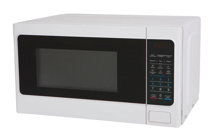 Midea EM820CAA-W СВЧ-печьEM820CAA- W Midea EM820CAA-W СВЧ-печьEM820CAA- WКомпактная и надежная микроволновая печь Midea EM820CAA объемом 20 литров сочетает в себе стильный дизайн, высокое качество и интуитивно понятное электронное управление, благодаря чему вы сможете быстро и просто разогреть и приготовить различные блюда. С функцией автоматического размораживания вам не придется подсчитывать необходимое количество времени и мощность для размораживания того или иного продукта, достаточно выбрать специальную программу. Функция автоматического разогрева избавит вас от необходимости делать расчеты, достаточно лишь указать тип продукта и его объем, а микроволновая печь самостоятельно определит необходимую мощность. Кроме того, в этой модели имеются 6 функций автоматического приготовления, в которых наиболее популярные блюда запрограммированы, и достаточно лишь выбрать необходимое блюдо и печь сама установит режим. Панель управления на русском языке и светодиодный (LED) дисплей помогут быстро и легко приготовить любимые блюда! Безопасность в работе...