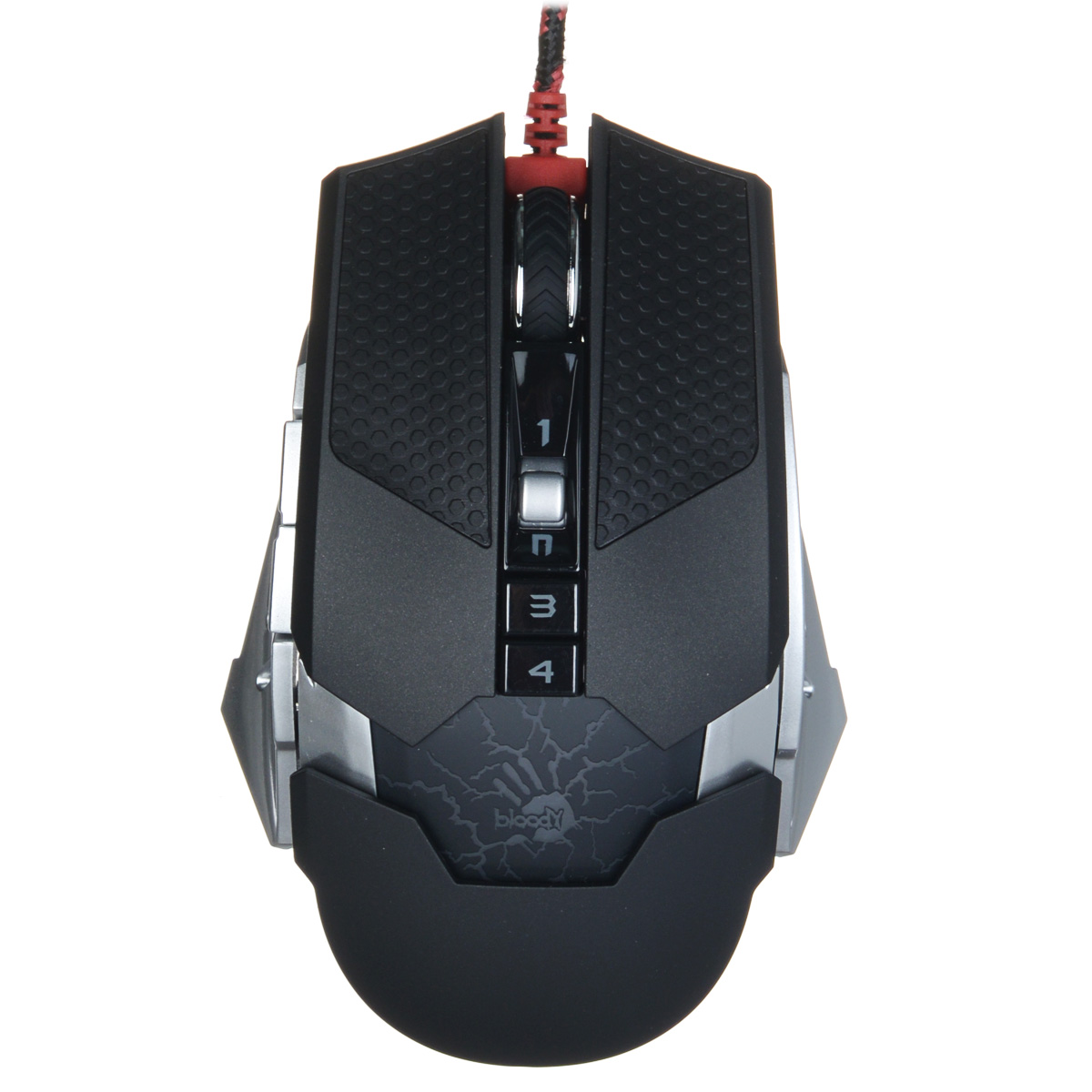 A4Tech Bloody Terminator TL50, Black Grey игровая мышь293575 A4Tech Bloody Terminator TL50, Black Grey игровая мышь293575Игровая компьютерная мышь A4Tech Bloody Terminator TL50 оснащена сенсором с разрешением 100-8200 dpi и имеет девять программируемых кнопок и колесо прокрутки. Устройство оснащено также ультрапрочными, легко скользящими по поверхности ножками и переключателем Omron. Световой индикатор подскажет о выборе режима оружия, а логотип Bloody подсвечивается тремя цветами. A4Tech Bloody Terminator TL50 оборудована 160 килобайтами встроенной памяти для хранения настроек, регулируемых с помощью фирменного программного обеспечения.
