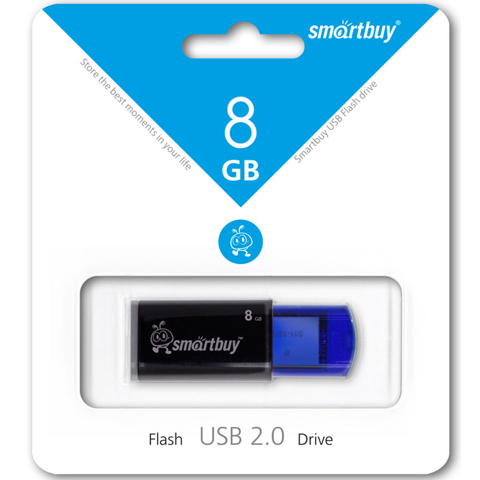 SmartBuy Click 8GB, Blue USB-накопительSB8GBCL-B SmartBuy Click 8GB, Blue USB-накопительSB8GBCL-BНакопитель Smartbuy Click может похвастаться ярким дизайном благодаря инновационному выдвижному USB- коннектору. Click имеет отполированную и приятную на ощупь поверхность. Инновационный выдвижной коннектор Элегантный дизайн и приятная на ощупь отполированная поверхность Отверстие для шнурка Совместим с: Windows 8/7/XP/2000/Vista, Mac OS 8.6 и Linux 2.4.0 (или выше)