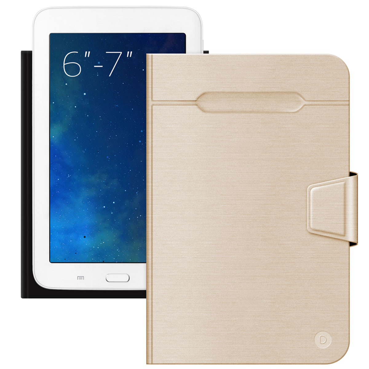 Deppa Wallet Fold чехол-подставка для планшетов и электронных книг 6-7, Gold87027 Deppa Wallet Fold чехол-подставка для планшетов и электронных книг 6-7, Gold87027Универсальный чехол Deppa Wallet Fold предназначен для защиты корпуса планшета или электронной книги диагональю 6-7 от механических повреждений и царапин в процессе эксплуатации. Верхняя часть чехла отгибается для фотографирования. Функция подходит для планшетов с любым расположением камер. Устройство фиксируется внутри чехла при помощи клеевого стикера. Имеется свободный доступ ко всем разъемам и кнопкам устройства.