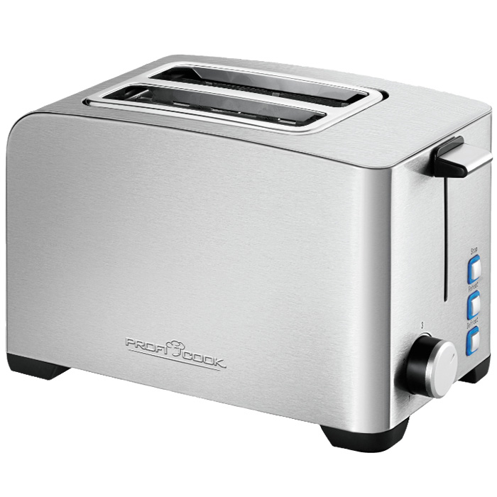 Profi Cook PC-TA 1082 тостерPC-TA 1082 Profi Cook PC-TA 1082 тостерPC-TA 1082Тостер Profi Cook PC-TA 1082 в корпусе из нержавеющей стали с шестью степенями обжаривания предназначен для одновременного приготовления 2 тостов. Он оснащен экстра-широким слотом для тостов (40 мм), благодаря чему приготовление различной толщины ломтиков будет необыкновенно легким. Для небольших кусочков предусмотрен экстра-подъем. Съемная насадка для булочек предназначена специально для удобного разогрева. Также тостер обладает такими функциями как подогрев, разморозка, быстрая остановка (подсветка синим), бесступенчатая регулировка степени прожарки, функцией центровки. Ручное выключение приготовления позволит остановить процесс, если в этом возникла необходимость. Крошки собираются в удобный лоток, а кабель можно хранить в специальном отсеке.